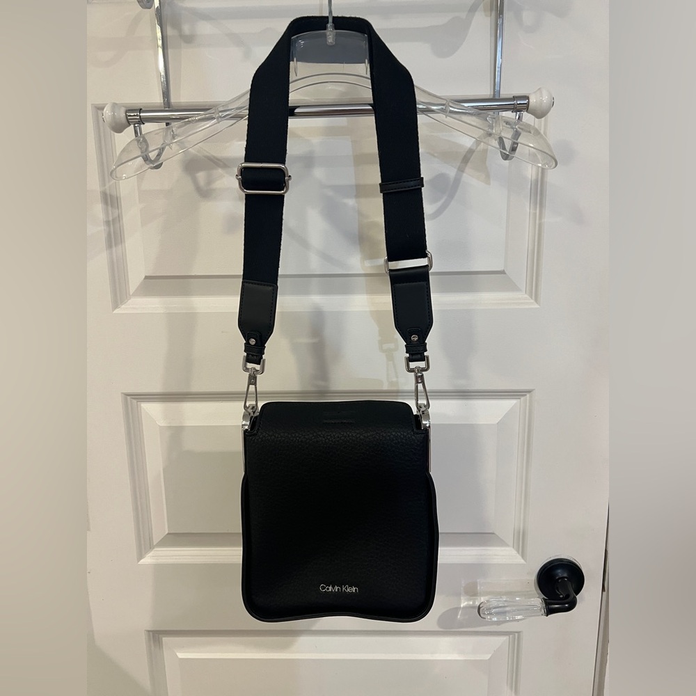 Calvin Klein Black Leather Crossbody Bag for Men